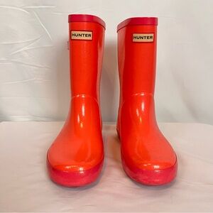 Hunter Kids First Classic Giant Pink Glitter Rain Boot UK 12 US Girls Size 13